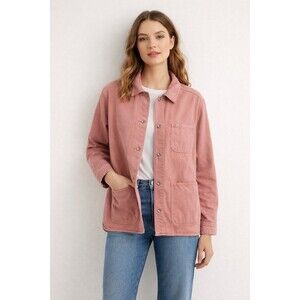 Old Navy Workwear Shacket Womens M Dusty Birch Cotton Denim Chore Barn Jacket